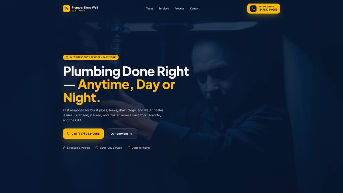 Plumber Done Well Of East York